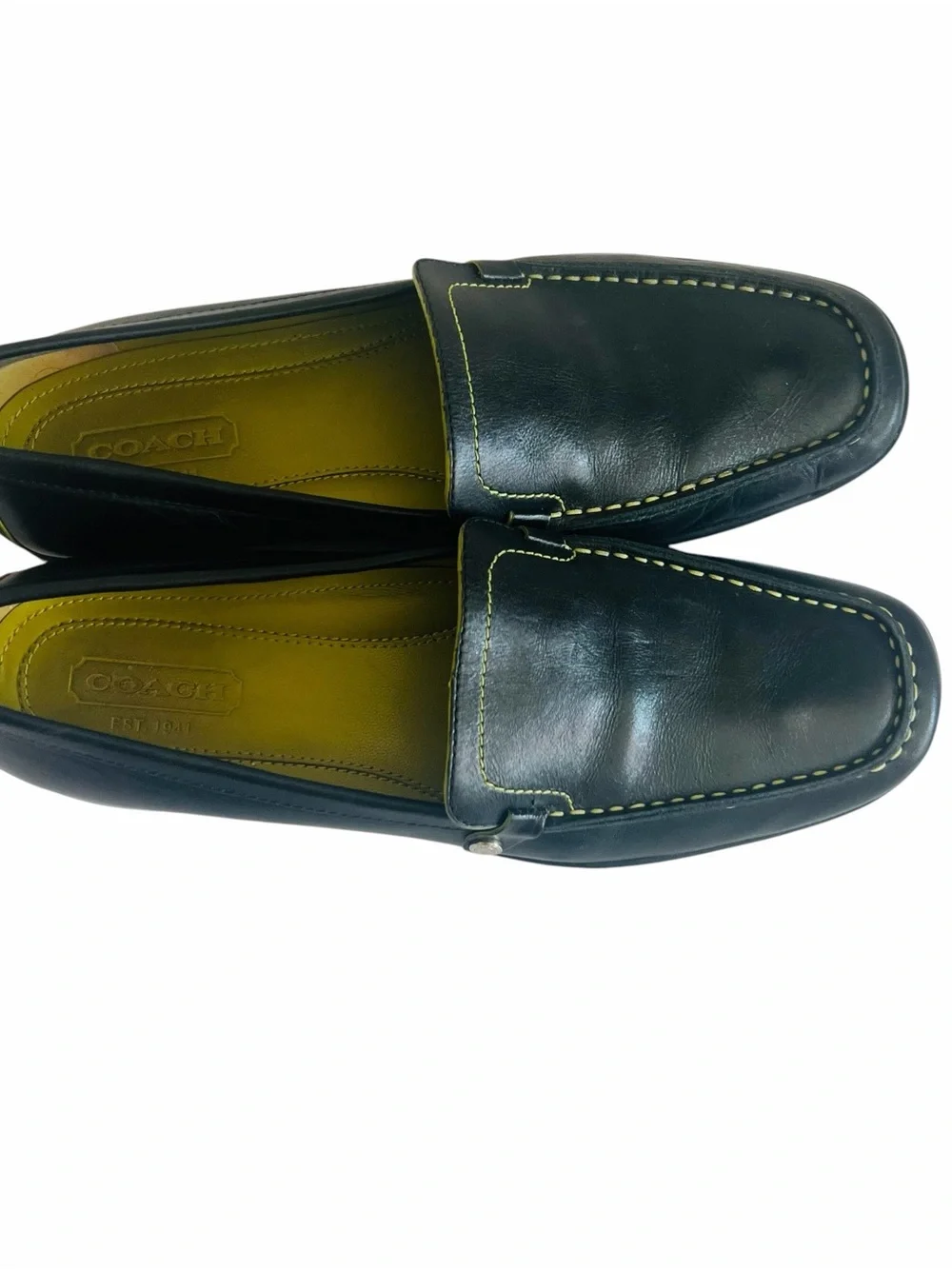 Coach DAISY Loafer Flat Women' Black Leather Slip-On Driving Moc Shoes